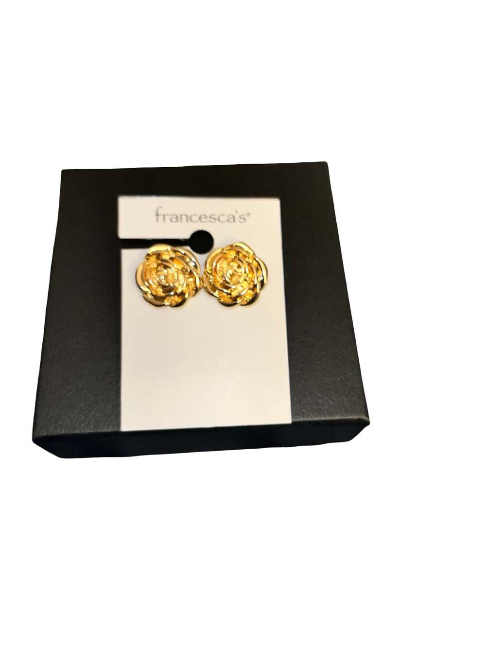 Chunky gold rose stud earrings • Hopeless Romantic Society